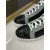 Christian Louboutin Black Chevron Mint‑Trim Orange‑Spiked High‑Top Sneakers