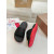 Christian Louboutin Black Mesh‑Strap Slide Sandals Red Rubber Outsole