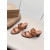 Christian Louboutin Tan Leather CL‑Buckle Mule Block Heel Sandals 85mm heel