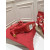 Christian Louboutin Red Satin Ankle‑Tie Bow Kitten Heel Pumps