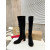 Christian Louboutin Black Suede 85mm heel Block‑Heel Knee‑High Boots