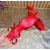 Christian Louboutin Red Satin Crystal‑Embellished Ankle‑Tie Ballet Flats