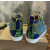 Christian Louboutin Green Crystal‑Embellished Snake‑Print High‑Top Sneakers