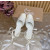 Christian Louboutin White Satin Crystal‑Embellished Ankle‑Tie Slingback Ballet Flats