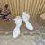 Christian Louboutin White Satin 100mm Ankle‑Wrap Tie Stiletto Sandals