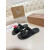 Christian Louboutin Black Rubber Double‑Buckle Slide Sandals