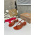 Christian Louboutin Rust Croc‑Embossed 45mm Block Heel Thong Sandals