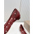 Christian Louboutin Burgundy Mesh Crystal Pearl Embellished Pointed‑Toe Flat Shoes