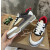 Christian Louboutin Earth‑Tone Suede Mesh Spiked Platform Low‑Top Sneakers