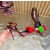 Christian Louboutin Burgundy Satin Multicolor Fabric Flower 100mm Stiletto Heel Slingback Pumps