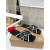 Christian Louboutin Black Woven Flat Slide Sandals
