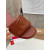 Christian Louboutin Caramel Brown Leather Stitched Logo Flat Slide Sandal