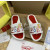 Christian Louboutin White Cartoon‑Graffiti Spiked Slide Sandals Red Footbed