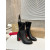 Christian Louboutin Black Stretch‑Leather Side‑Zip Block‑Heel Ankle Boots 85mm heel