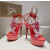 Christian Louboutin Red Patent Iridescent Crystal‑Flower 150mm Platform Ankle‑Tie Sandals
