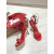 Christian Louboutin Red Patent 100mm Gold‑Sculpted Heel Ankle‑Strap Sandals