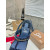 Christian Louboutin Navy Croc‑embossed Leather Block Heel Thong Sandal