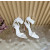 Christian Louboutin White Satin 100mm Ankle‑Wrap Tie Stiletto Sandals