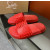 Christian Louboutin Red Rubber Spiked Flat Slide Sandals