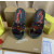Christian Louboutin Black Graffiti‑Print Slides Rainbow Crystal‑Trimmed Sole