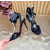 Christian Louboutin Black Satin 100mm Ankle‑Wrap Tie Stiletto Sandals