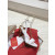 Christian Louboutin White Patent 100mm Gold‑Sculpted Heel Ankle‑Strap Sandals