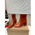 Christian Louboutin Tan Smooth Leather 85mm Block‑Heel Side‑Zip Ankle Boots
