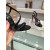 Christian Louboutin Black Suede Crystal‑Embellished 100mm heel Sandal