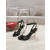 Christian Louboutin Black Leather Gold‑Sculpted Heel Ankle‑Strap Sandals
