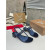 Christian Louboutin Navy Croc‑embossed Leather Block Heel Thong Sandal