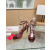 Christian Louboutin Burgundy Patent Spiked Ankle‑Strap 100mm heel Sandal