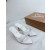 Christian Louboutin White Mesh Crystal 85mm Pointed‑Toe Mule Heels