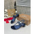 Christian Louboutin Navy Croc‑embossed Leather Block Heel Thong Sandal