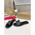 Christian Louboutin Signature Stitched Logo Black Leather Flat Slip‑on Sandal