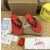 Christian Louboutin Red Embossed‑Logo Studded Flip‑Flop Sandals
