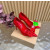 Christian Louboutin Red Satin Multicolor Fabric Flower 100mm Stiletto Heel Pumps