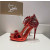 Christian Louboutin Red Metallic Patent Crystal 120mm Platform Heel Sandals