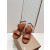 Christian Louboutin Brown Calfskin 85mm Block‑Heel Ankle‑Strap Sandals