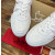 Christian Louboutin White‑Red Spiked Low‑Top Platform Sneakers