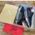 Christian Louboutin Navy‑Black Suede Mesh Spiked Platform Low‑Top Sneakers