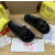 Christian Louboutin Black Suede Silver‑Rhinestone Graffiti Logo Slide Sandals