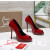 Christian Louboutin Lady Z 120 Red Patent Peep‑Toe Platform Stiletto Heel Pumps