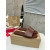 Christian Louboutin Debossed Stitched Logo Dark Brown Leather Flat Slide