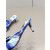 Christian Louboutin Blue Watercolor‑Print Satin Bow Mule Kitten Heel Sandals 55mm heel