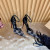 Christian Louboutin Black Satin Checkered Crystal‑Embellished 100mm Stiletto Heel Ankle‑Strap Pumps