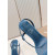 Christian Louboutin Blue Patent Leather 100mm Stiletto Heel Slingback Sandals