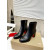 Christian Louboutin Black Smooth Leather Side‑Zip Block Heel Ankle Boots 70mm heel