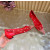Christian Louboutin Red Mesh Pearl Crystal‑Embellished Pointed‑Toe Flat Pumps