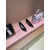 Christian Louboutin Black Patent Metal‑Tip Pointed Toe Kitten Heel Pumps