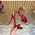 Christian Louboutin Red Patent Leather Ankle‑Strap Platform High‑Heel Sandals 120mm heel